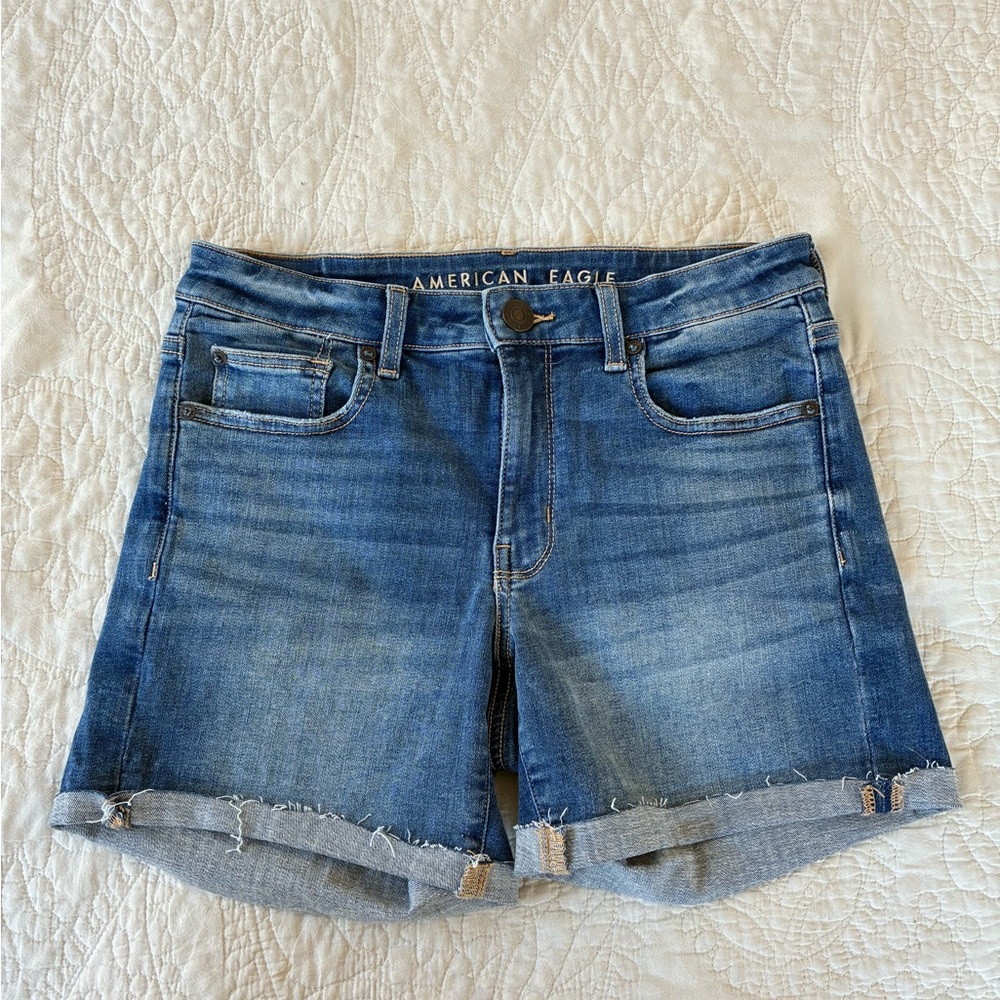 American Eagle Outfitters Next Level Stretch Midi Jean Shorts
